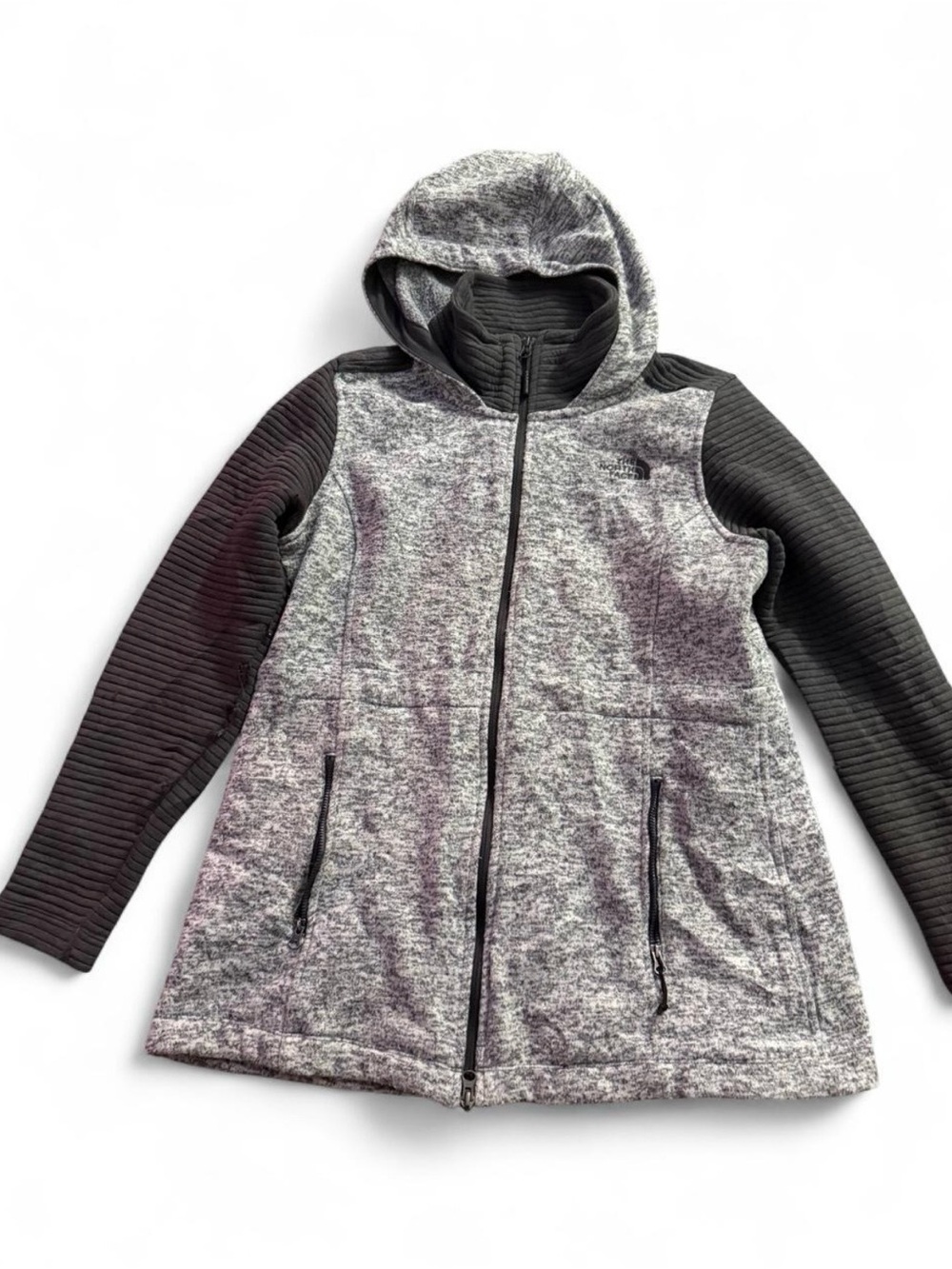 The North Face Heather Gray & Black Hooded Jacket
